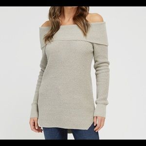 Off the shoulder knit sweater